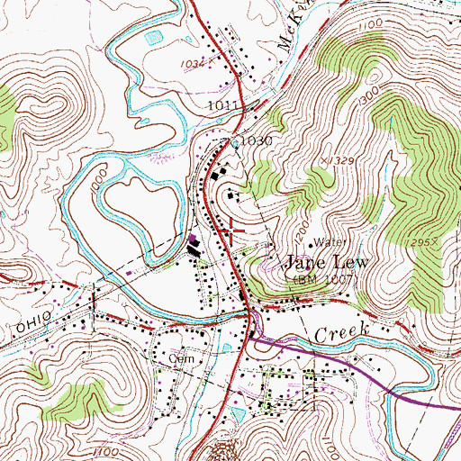 Topographic Map of Main Avenue United Methodist Church, WV