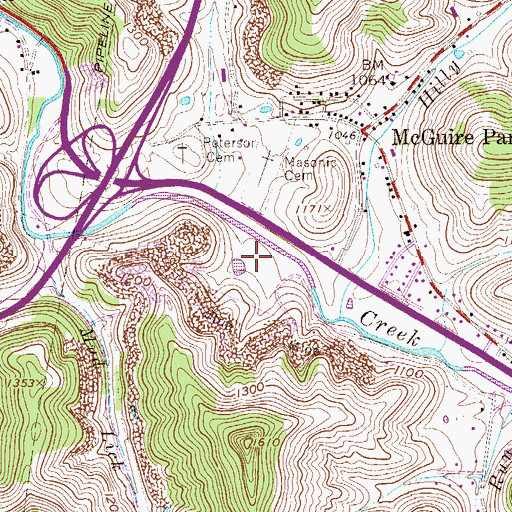 Topographic Map of Market Place Shopping Center, WV