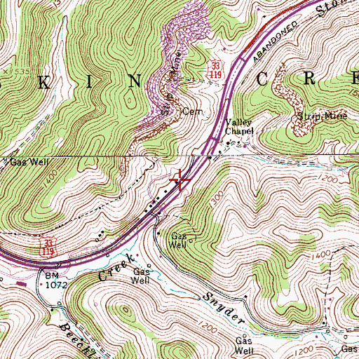 Topographic Map of Miller Crossing (historical), WV