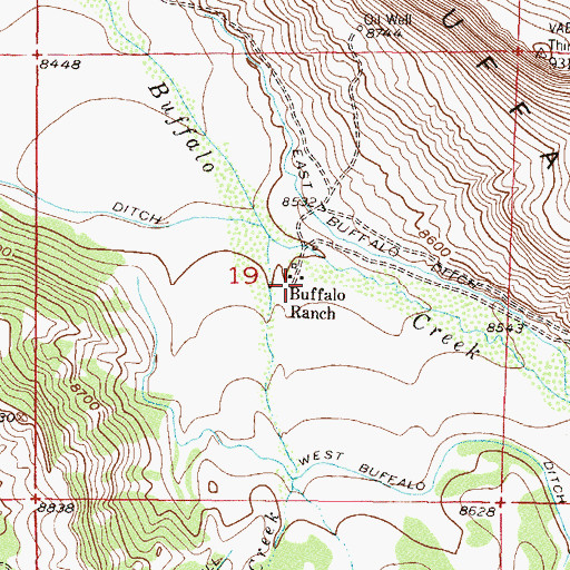 Topographic Map of Buffalo Ranch, CO