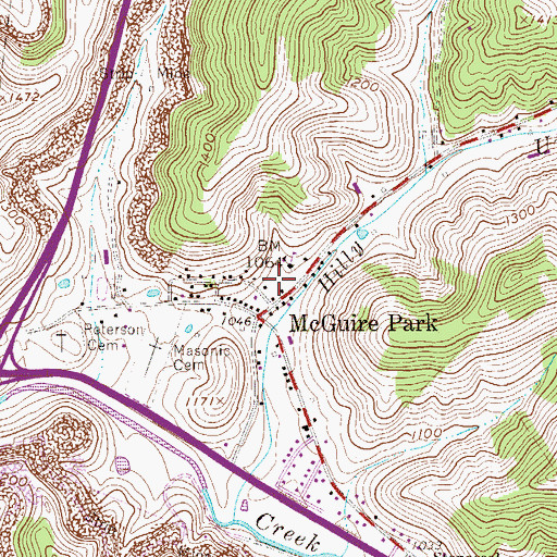 Topographic Map of Peterson Central Elementary School, WV