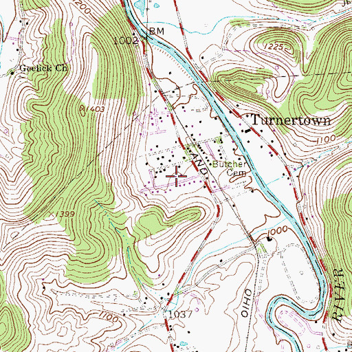 Topographic Map of Pinecrest Addition, WV