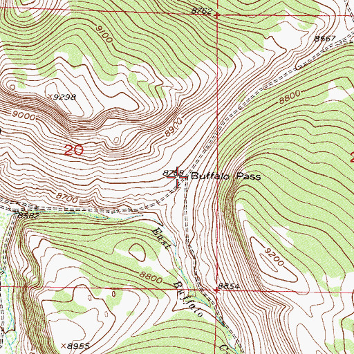 Topographic Map of Buffalo Pass, CO