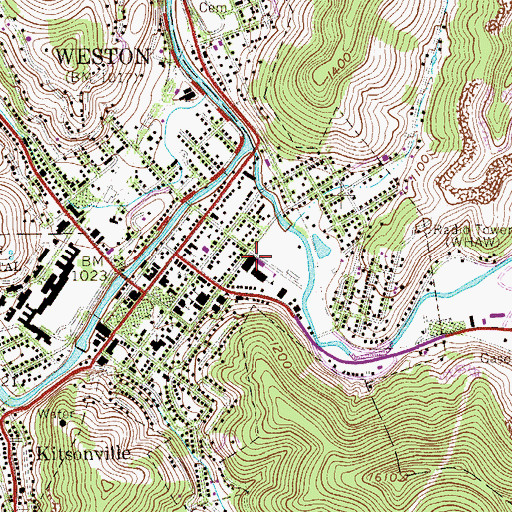 Topographic Map of Robert L Bland Middle School, WV