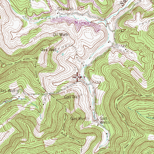 Topographic Map of Sassafras School (historical), WV