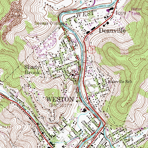 Topographic Map of Shadybrook Primary Center (historical), WV