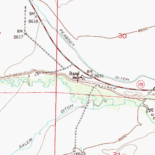 Topographic Map of Rand School, CO