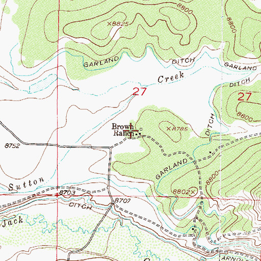 Topographic Map of Brown Ranch, CO