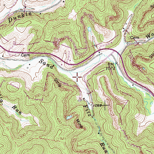 Topographic Map of Watson School (historical), WV