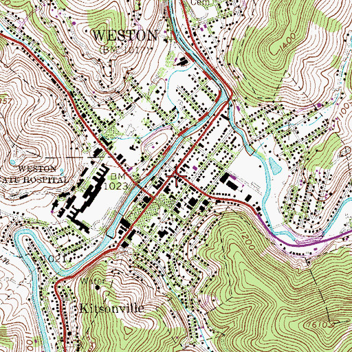 Topographic Map of Weston General Hospital (historical), WV