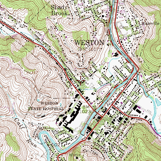 Topographic Map of Weston United Brethren Church (historical), WV