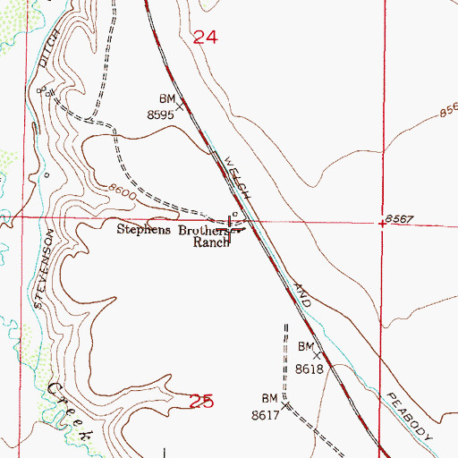 Topographic Map of Stephens Brothers Ranch, CO