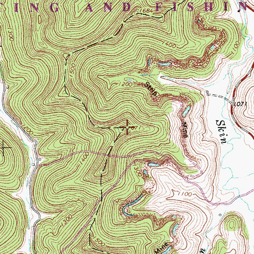 Topographic Map of Wolf Fork Mountain, WV