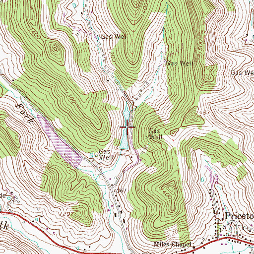 Topographic Map of Wolfpen Lake, WV