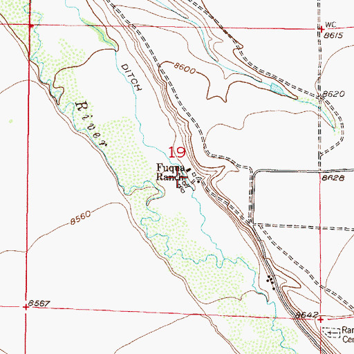 Topographic Map of Fuqua Ranch, CO