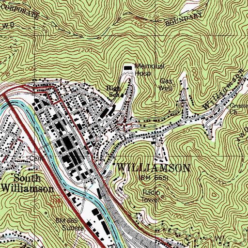 Topographic Map of Bnai Israel Temple, WV