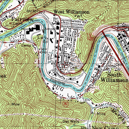 Topographic Map of Calvary Baptist Church, WV