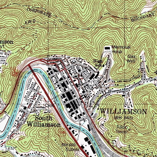 Topographic Map of Church of Christ (historical), WV