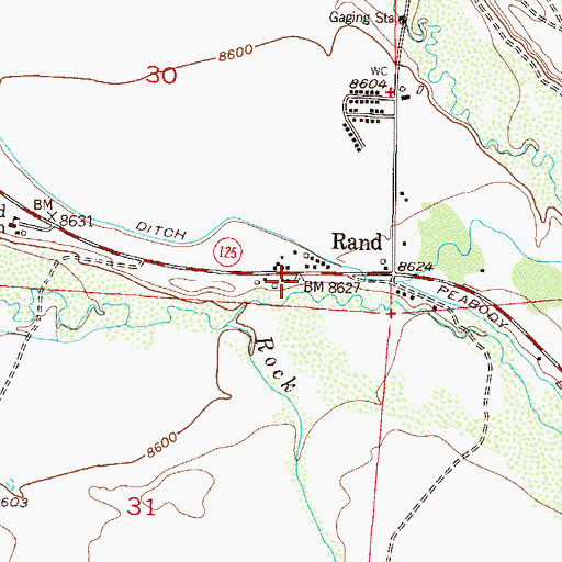 Topographic Map of Rand, CO