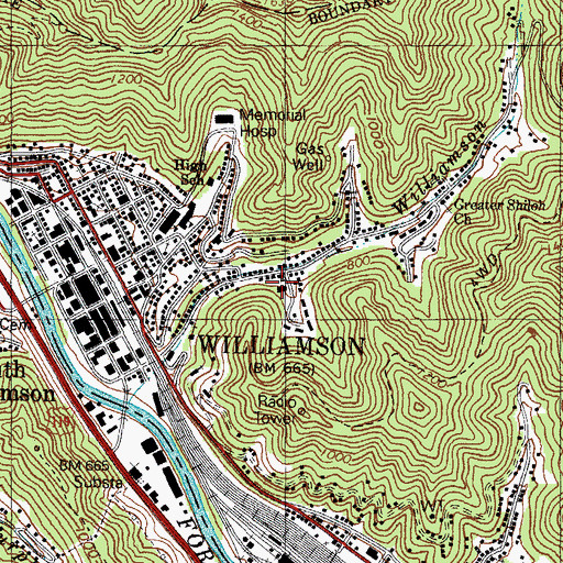 Topographic Map of Dubois Public School (historical), WV