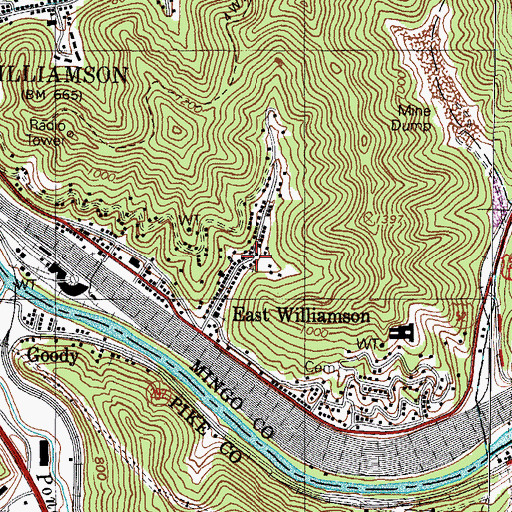 Topographic Map of East End Public School (historical), WV