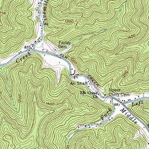 Topographic Map of Elk School (historical), WV