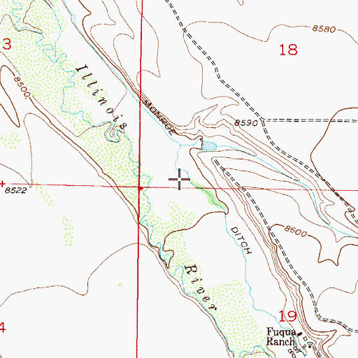 Topographic Map of Monroe Ditch, CO