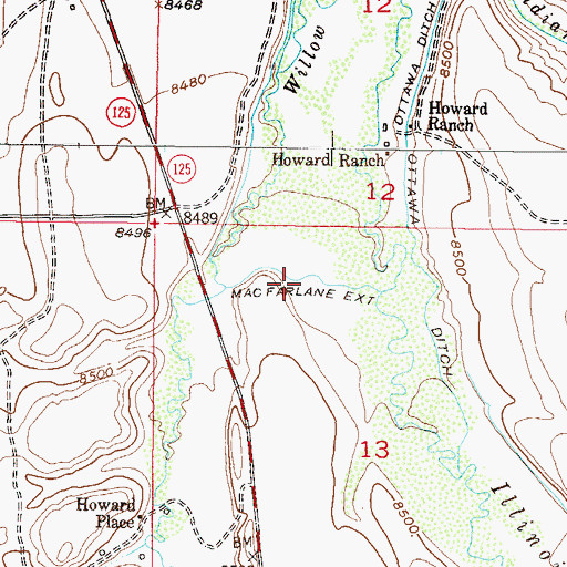 Topographic Map of Mac Farlane Extension, CO