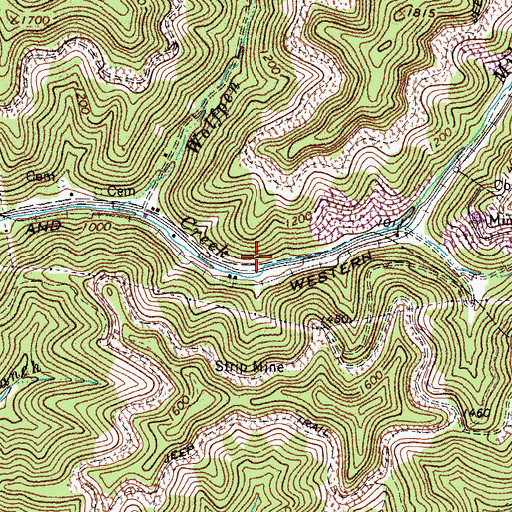 Topographic Map of New Thacker (historical), WV