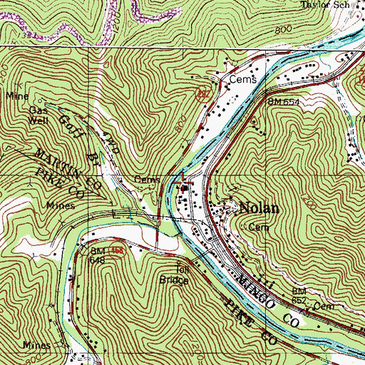 Topographic Map of Nolan Elementary School (historical), WV