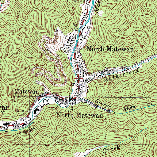 Topographic Map of North Matewan Post Office, WV