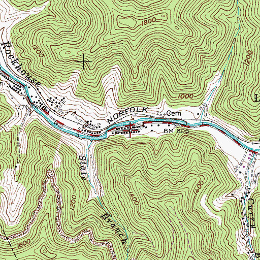 Topographic Map of Puritan Mines, WV