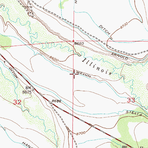 Topographic Map of Welch Ditch, CO
