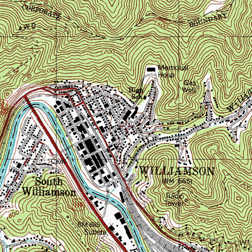 Topographic Map of Saint James African Methodist Episcopal Church, WV