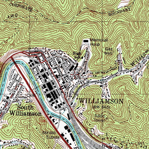 Topographic Map of Triumph Baptist Church, WV