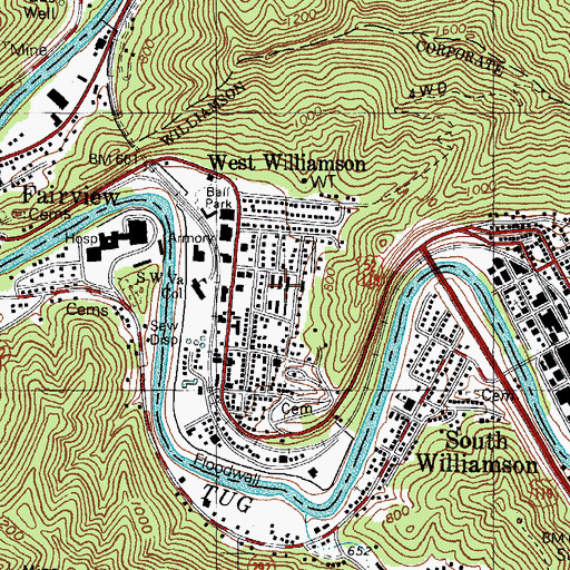 Topographic Map of Victoria Court, WV