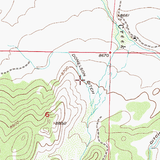 Topographic Map of Donelson Ditch, CO