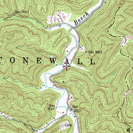 Topographic Map of Bartram (historical), WV