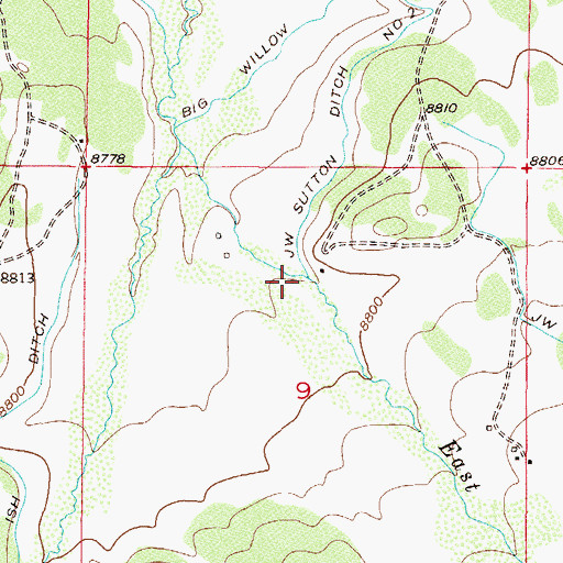Topographic Map of Big Willow Ditch, CO