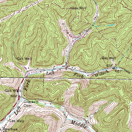 Topographic Map of Cherry Branch, WV