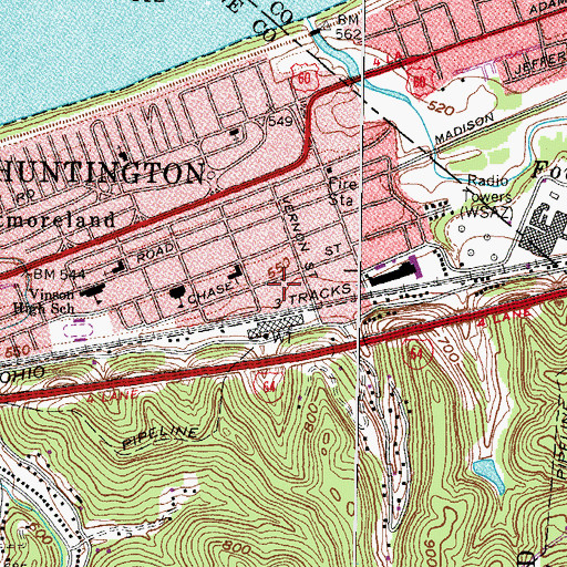 Topographic Map of Church of Christ, WV