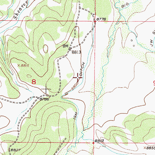 Topographic Map of Ish Ditch, CO
