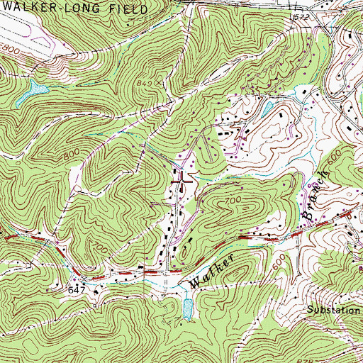 Topographic Map of Hidden Valley, WV