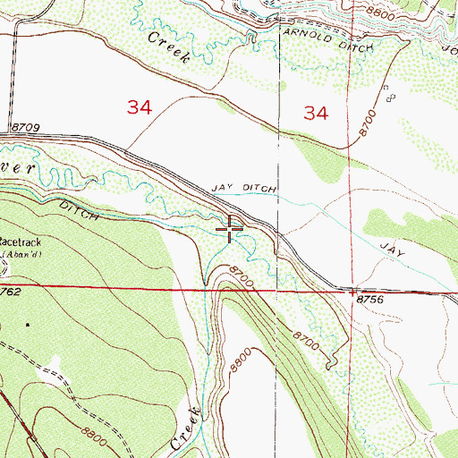 Topographic Map of Badgero Creek, CO
