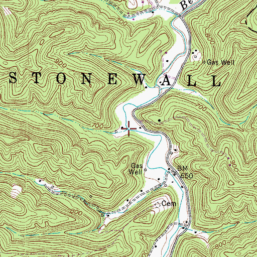Topographic Map of Lick Branch, WV