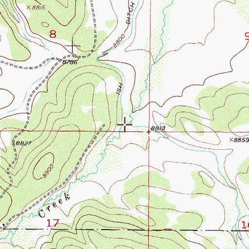 Topographic Map of Spring Creek, CO