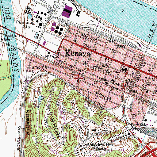 Topographic Map of Pentecostal Church of God, WV