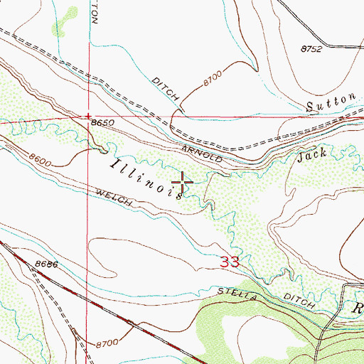 Topographic Map of Jack Creek, CO