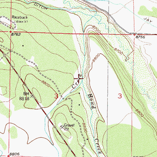 Topographic Map of Howd Creek, CO