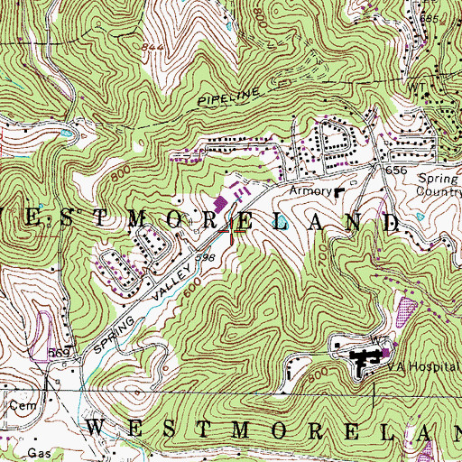 Topographic Map of Wall Park, WV